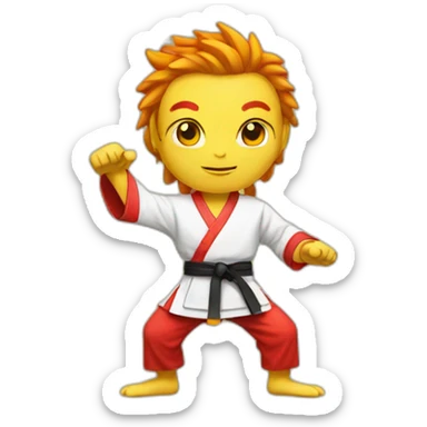 Dragon red yellow karate sticker