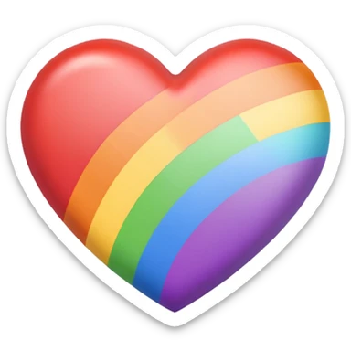 heart in gay pride flag colors rainbow red orange yellow green blue purple, pastel color palette, no text sticker
