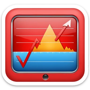 chart going down and green sticker
