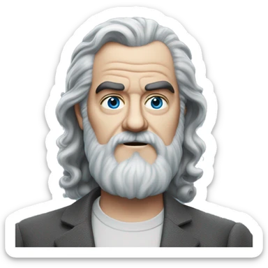 stanley kubrick grey hair long beard blue eye sticker