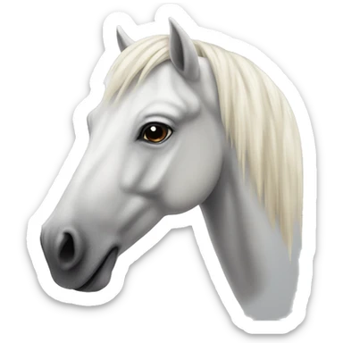 A white old horse that is a little dirty  sticker