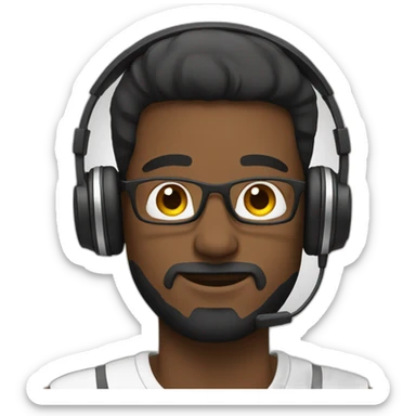 Man relaxing with headphones on sticker