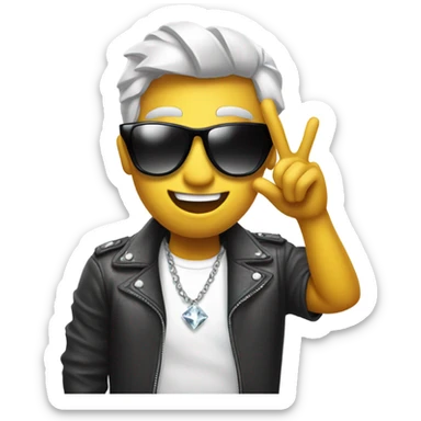 Diamond with sunglasses arms and hand with the ok hand sign sticker