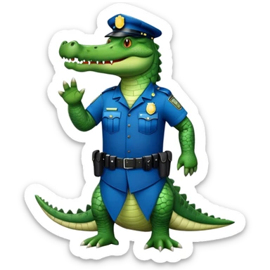 Full body Crocodile with police outfit sticker