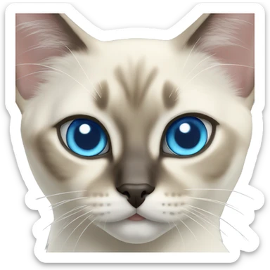 Balinese cat head with light blue eyes sticker