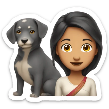 Nepali girl with momo sticker