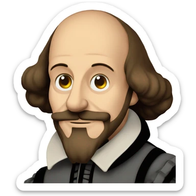 William Shakespeare holds chart in his hand sticker
