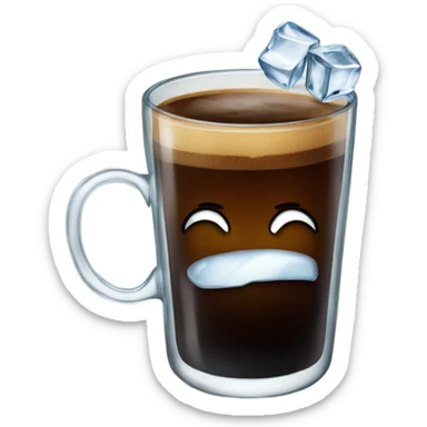 black coffee with ice cubes  sticker