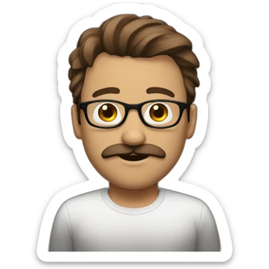 rickyedit (w/glasses and moustache and brown short hair and a big nose) sticker