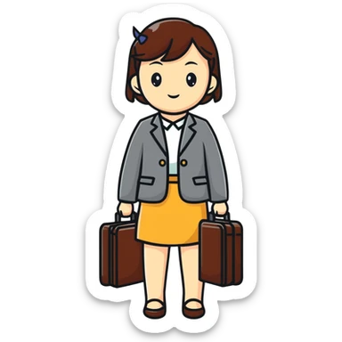 Japanese professional girl with briefcase sticker