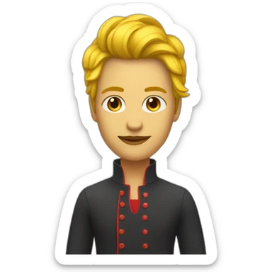 Personne qui a les cheveux jaune avec pointe rouge sticker