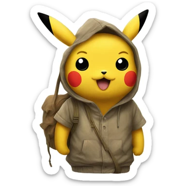 Homeless pikachu sticker