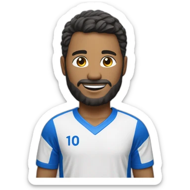 Joueur de handball maillot bleu manche courte numéro 10 sticker