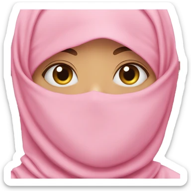 Pink hijab on girl sticker