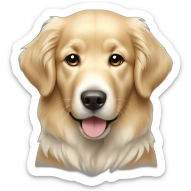 small golden retriever with white fur sticker