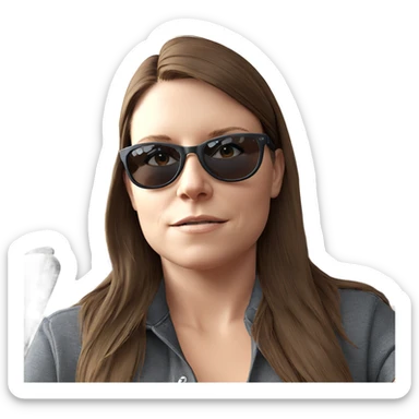 brown haired girl with sunglasses sticker