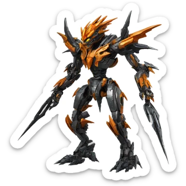 futuristic spiky dragon-Bionicle-mecha full body sticker