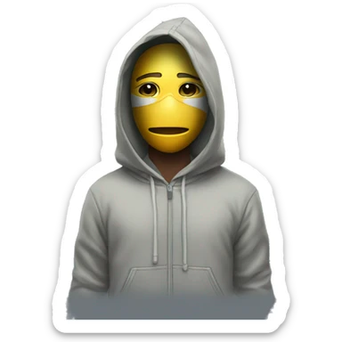 A boy wearing hoodie and mask with money  sticker