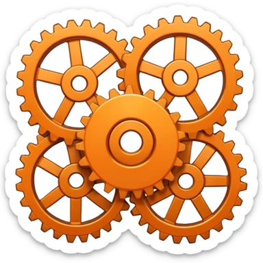 Orange flattened gear sticker