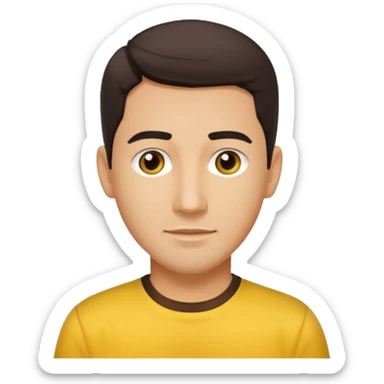 Jonathan Knight brown eyes,dark brown hair, yellow shirt  sticker