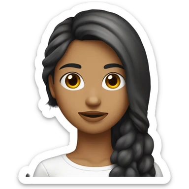 Chica blanca con pelo negro besándose con chico de piel blanca con pelo negro y barba  sticker