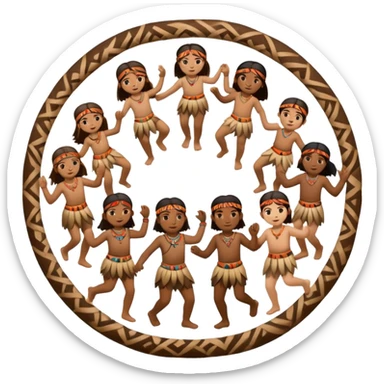 tribals dancing holding each others hands together dancing in a circle sticker