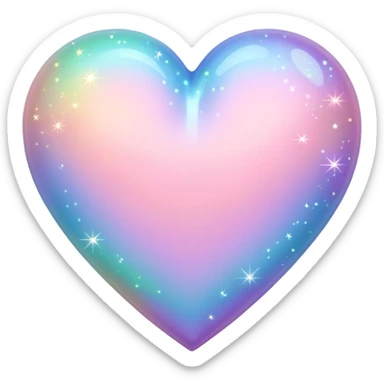 pastel heart with sparkles sticker