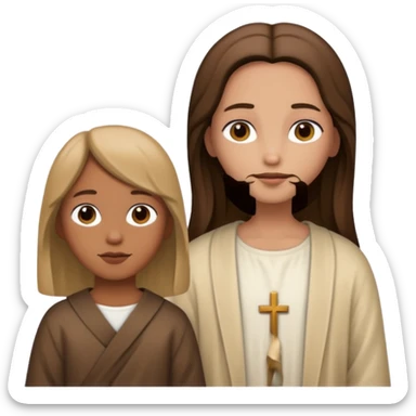 Jesus and girl  sticker