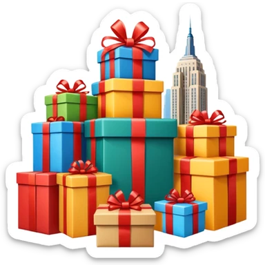 Empire State Building covered with packages sticker