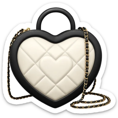 chanel white heart shape bag sticker