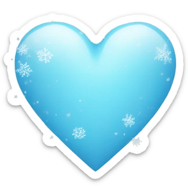 Light blue heart with small snowflakes sticker