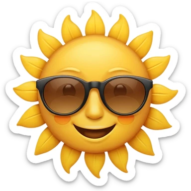 sun emoji with sunglasses and big smile sticker