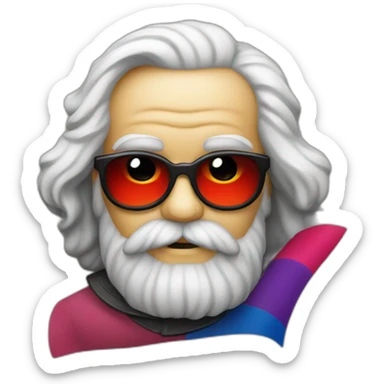 karl marx holding a bisexual pride flag sticker