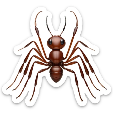 Cinematic Realistic Noble Ant Portrait Emoji, Poised and industrious, with a compact, meticulously segmented body covered in smooth, natural brown exoskeleton and focused, determined eyes rendered in lifelike detail, high shine, intelligent and resilient, styled with an air of urban diligence, focused and attentive, soft glowing outline, capturing the essence of a watchful and confident ant that appears ready to march out of the screen with unwavering authority! sticker