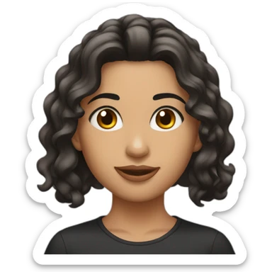 joven de piel morena y cabello negro sticker