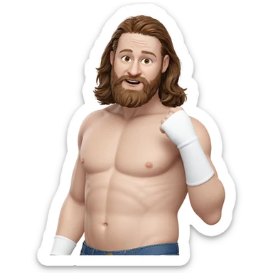 topless boy with brown hair sticker