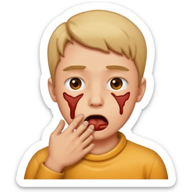 a person choking themselves  sticker