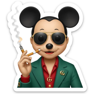 Mickey Gucci qui fume  sticker