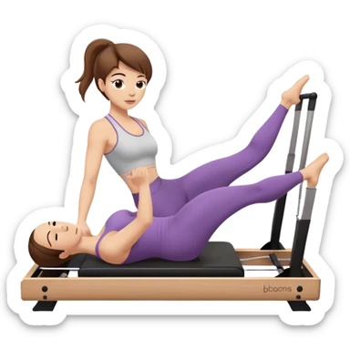 Reformer Pilates brown hair  sticker