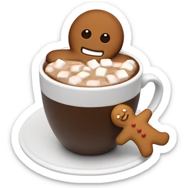 Hot chocolate with gingerbread man sticker