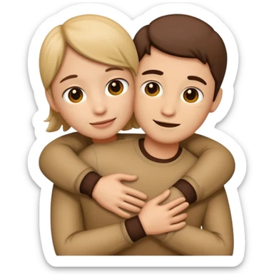 emoji de dos siluetas de persona abrazadas sticker