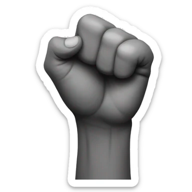 two hands at a slight upward angle with their fists closed sticker