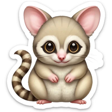 Fat and cute sugar glider, white sticker