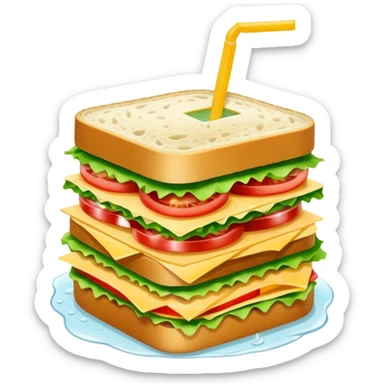 sandwiche and drink sticker