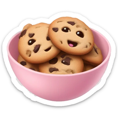 Cookies in a soft pink bowl sticker