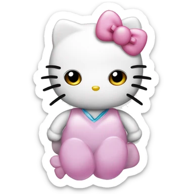 Hello kitty avec cœurs à la place des yeux  sticker