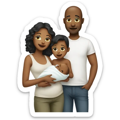 couple with a baby sticker