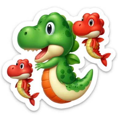 Yoshi was too cold and Scampi was too hot! sticker