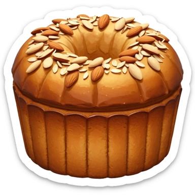 Alsacian kougelhopf with almonds on the top sticker