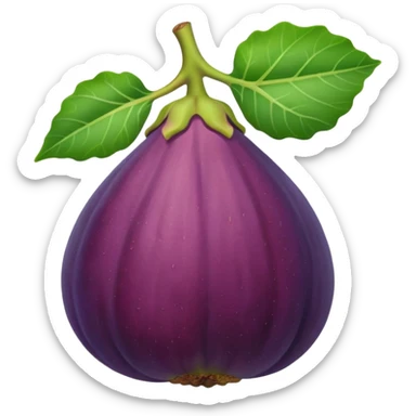 Please create a emoji of a cross-section of a fig with a small leaf sticker